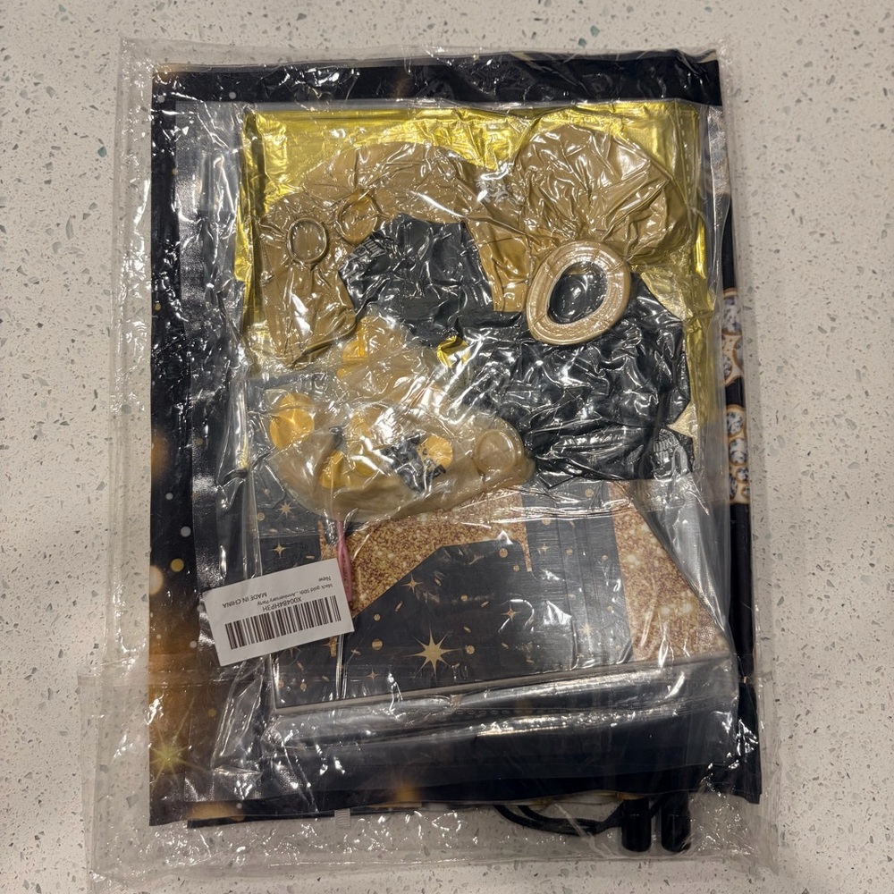 Gold and Black 50th Anniversary Party Decoration Set
